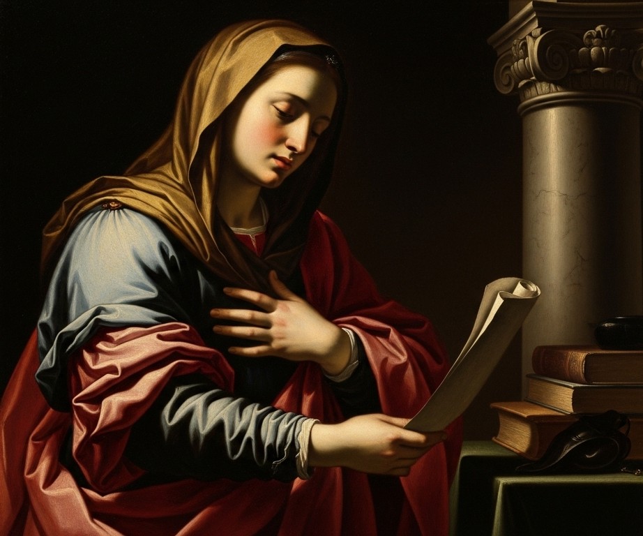 Persona en contemplación, aceptando la Ley de Dios como un regalo amoroso que ofrece verdadera libertad y paz interior.